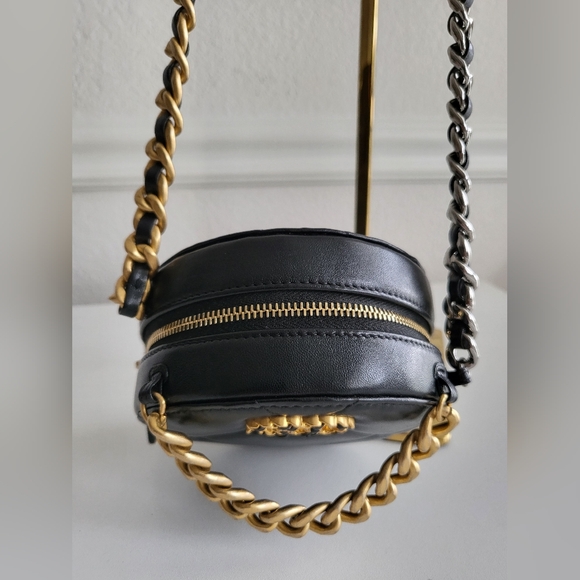 Chanel Black Quilted Round Crossbody with Three-tone Chain Strap - Picture 5 of 12